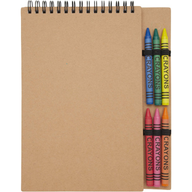 Logotrade promotional gift image of: Doodle A5 spiral soft cover notebook and crayon set