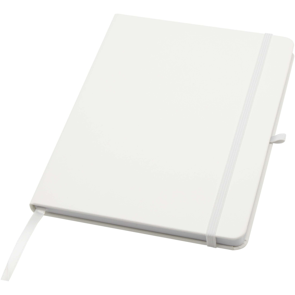 Logo trade promotional merchandise photo of: Teak A5 recycled hard cover notebook with lined pages