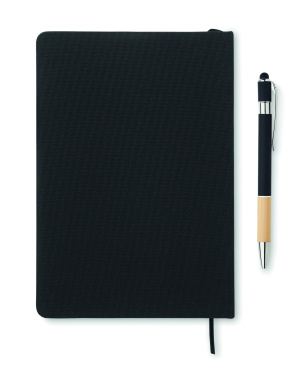 Logo trade promotional merchandise image of: A5 RPET notebook with pen