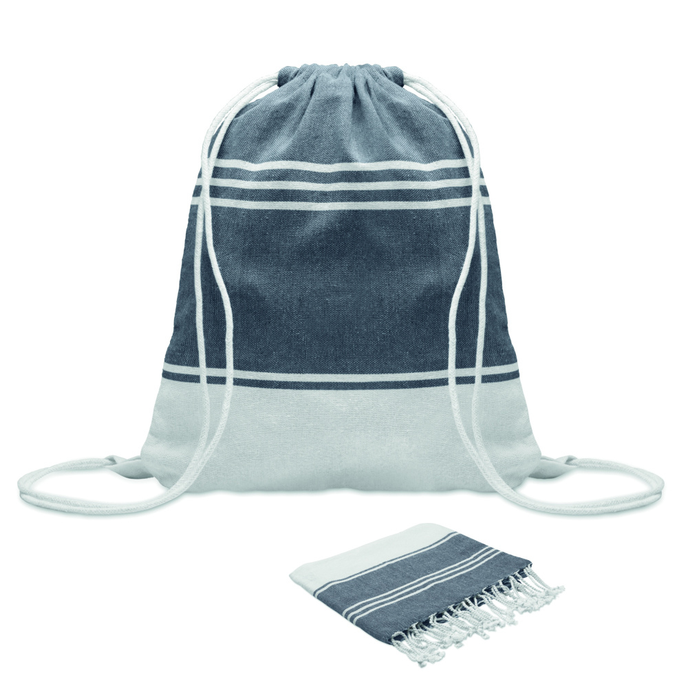 Logo trade promotional giveaways image of: Hammam towel drawstring set
