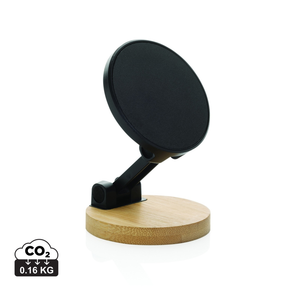 Logotrade promotional merchandise photo of: Magmount RCS recycled plastic and bamboo phone stand