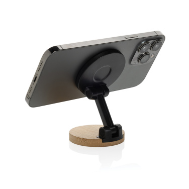 Logotrade advertising product picture of: Magmount RCS recycled plastic and bamboo phone stand