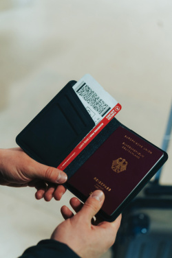 Logotrade promotional merchandise image of: Trackmate RCS rpolyester passport holder worldwide locating