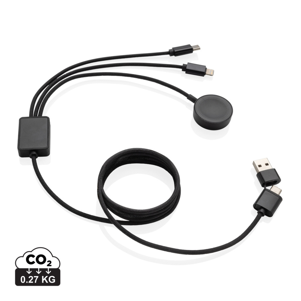 Logotrade promotional item image of: Terra RCS rPET 6-in-1 charging cable with watch charger