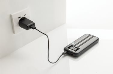 Logo trade promotional items image of: Turbopack RCS rplastic powerbank 10.000 integrated cables