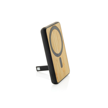 Logo trade corporate gift photo of: Zen RCS rplastic 5000 mah 5W magnetic bamboo powerbank