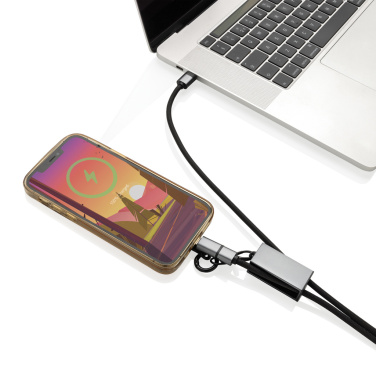 Logo trade promotional giveaway photo of: Terra RCS recycled PET phone cord with dual charge cable