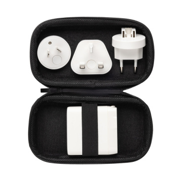 Logotrade corporate gift image of: TravelCharge Pro RCS rplastic travel charger with USB C