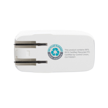 Logo trade promotional items picture of: TravelCharge Pro RCS rplastic travel charger with USB C