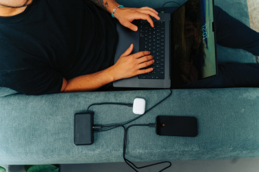 Logo trade business gifts image of: Urban Vitamin Eureka hybrid GANcharger 10000mah powerbank65W