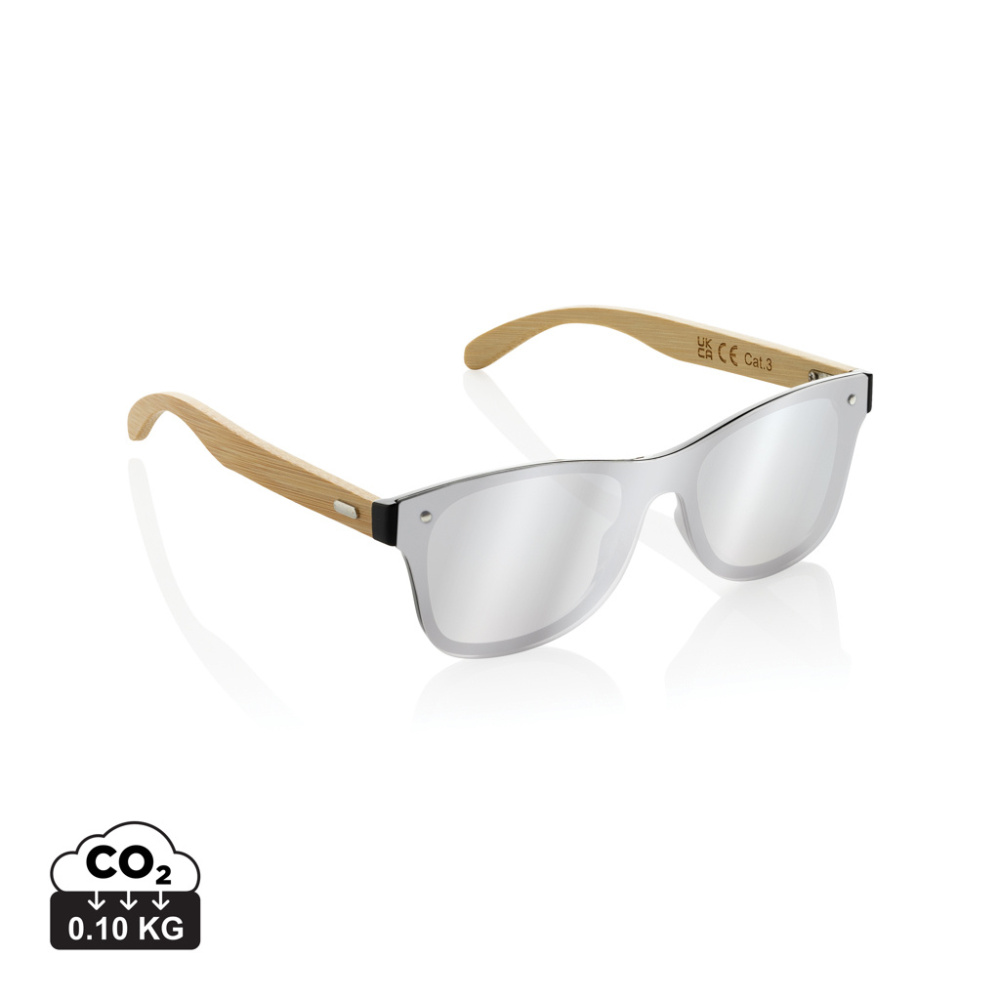 Logotrade promotional products photo of: Prism RCS recycled plastic sunglasses with bamboo frame