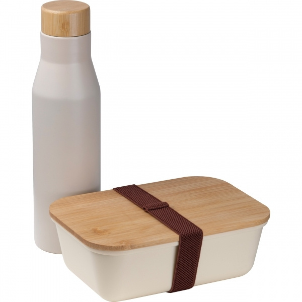 Logo trade promotional gifts image of: Set Lunchbox with stainless steel bottle Toronto