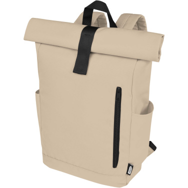 Logo trade promotional merchandise photo of: Byron 15.6" GRS RPET roll-top backpack 18L