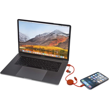Logotrade promotional merchandise photo of: Citala 5-in-1 recycled plastic 30 cm data sync and 27W fast charge cable