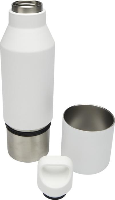 Logotrade corporate gift picture of: Odessy 600 ml RCS certified recycled stainless steel insulated bottle with 300 ml cup