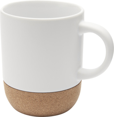 Logo trade business gift photo of: Billie 300 ml ceramic mug with cork details and matt finish