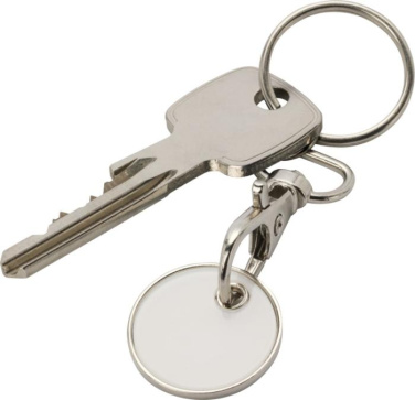 Logotrade promotional item image of: Rory keyring with trolley coin