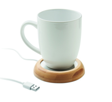 Logo trade promotional merchandise picture of: Bamboo mug warmer with USB