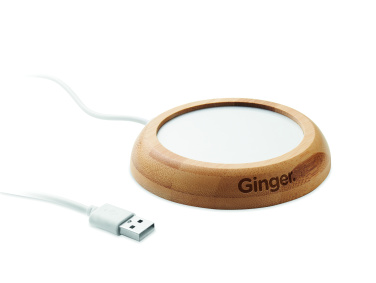 Logotrade corporate gift image of: Bamboo mug warmer with USB