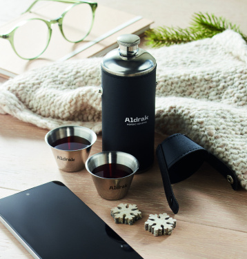 Logo trade promotional giveaway photo of: Hip flask with shot cups