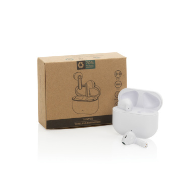 Logo trade promotional giveaways picture of: Tunevo RCS recycled plastic wireless earbuds