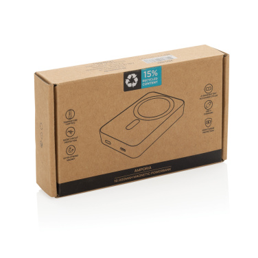 Logotrade promotional giveaway image of: Amporia RCS recycled plastic 10.000mAh magnetic powerbank