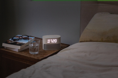 Logo trade promotional merchandise image of: LumaRise RCS reycled plastic white noise alarm clock
