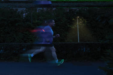 Logo trade promotional item photo of: Lumi Sprint RCS rplastic LED re-chargeable running light