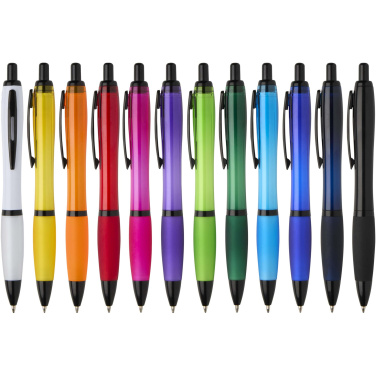 Logotrade promotional gift picture of: Nash recycled plastic ballpoint pen with black trims (black ink)
