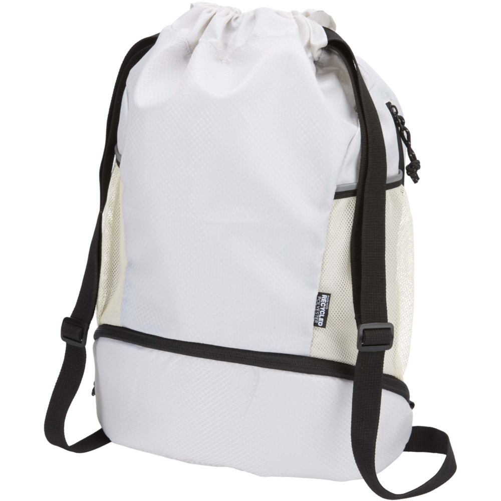 Logotrade promotional merchandise image of: Nomad GRS recycled sports drawstring bag with bottom compartment 18L