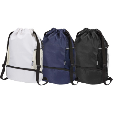 Logo trade business gifts image of: Nomad GRS recycled sports drawstring bag with bottom compartment 18L