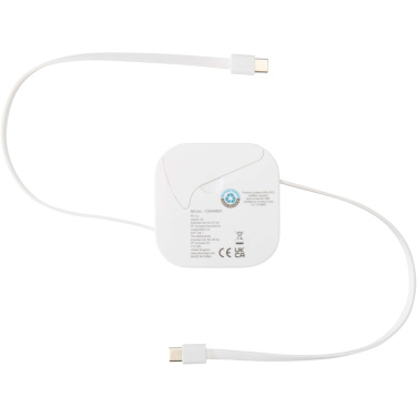 Logotrade promotional giveaway image of: Gloas 5-in-1 recycled retractable data sync and 100W fast charge cable with smartphone tool kit