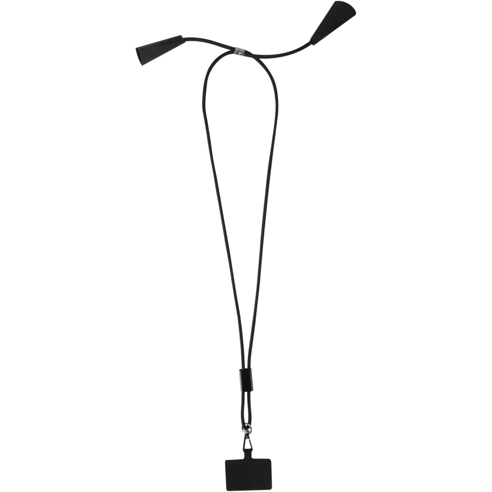 Logo trade promotional giveaways picture of: Funi recycled plastic smartphone lanyard with built-in data sync and 100W fast charge 5-in-1 cable