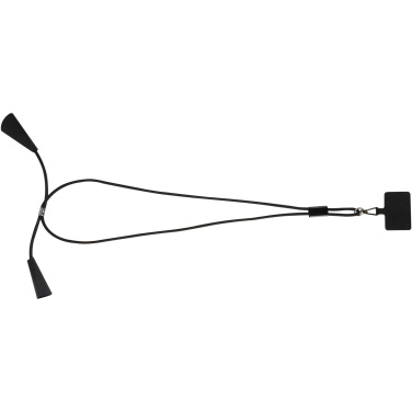Logo trade advertising products image of: Funi recycled plastic smartphone lanyard with built-in data sync and 100W fast charge 5-in-1 cable