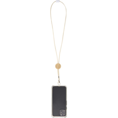 Logo trade promotional giveaway photo of: Adhab smartphone lanyard with bamboo details