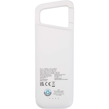 Logotrade promotional merchandise image of: Alkes 5000 mAh 12W recycled plastic water resistant power bank with carabiner