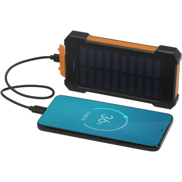Logotrade promotional giveaways photo of: Altair 5000 mAh 10W recycled plastic rugged solar power bank with built-in torch