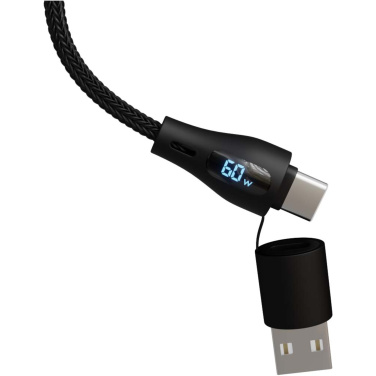 Logo trade corporate gifts picture of: SCX.design C51 60W 5-in-1 rPET fast charging cable with display