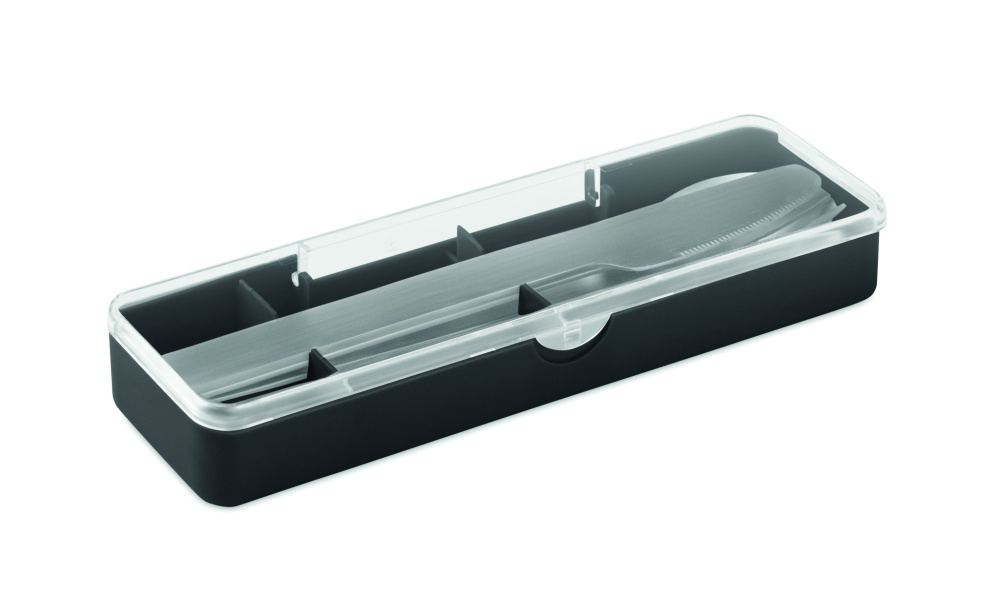 Logo trade promotional giveaways image of: Stainless steel cutlery set