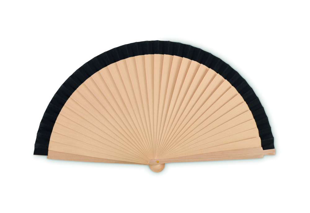 Logo trade promotional merchandise image of: Wooden hand fan