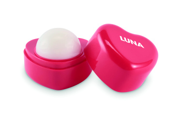 Logo trade promotional merchandise photo of: Heart shape vegan lip balm