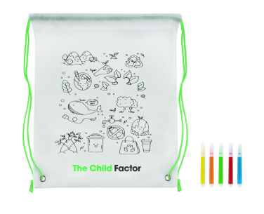 Logo trade promotional gift photo of: Non woven kids bag with pens