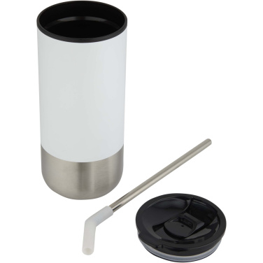 Logo trade promotional gift photo of: Grayson 480 ml RCS recycled insulated tumbler with straw