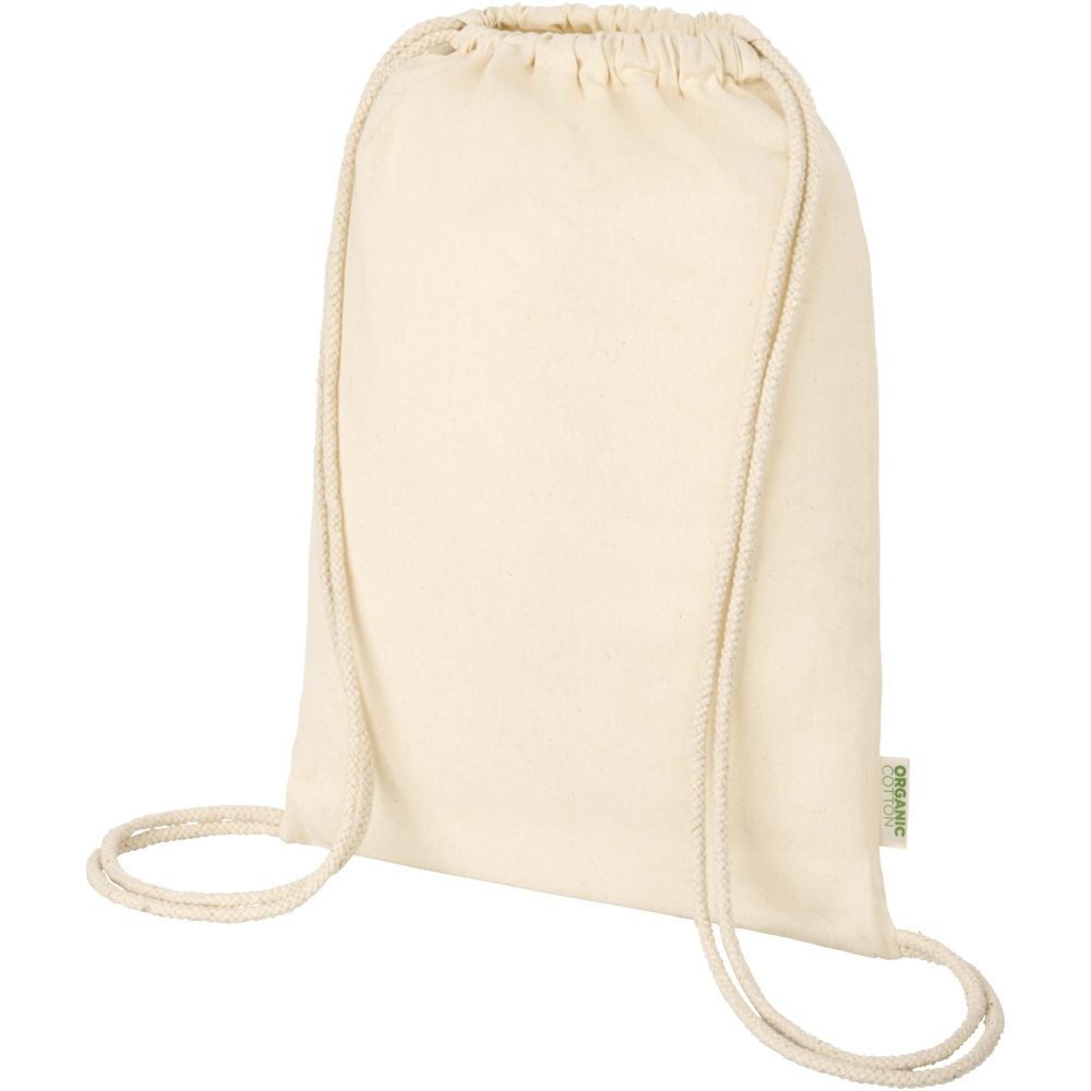 Logo trade corporate gift photo of: Odisha 100 g/m² OCS organic drawstring bag 5L