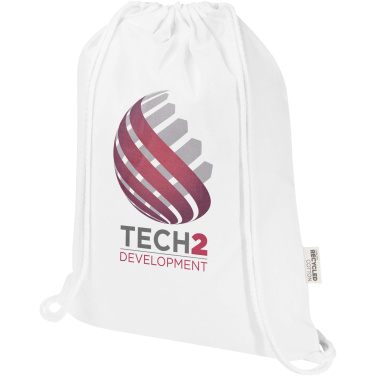Logo trade promotional merchandise photo of: Peru Blend 180 g/m² GRS recycled drawstring bag 5L