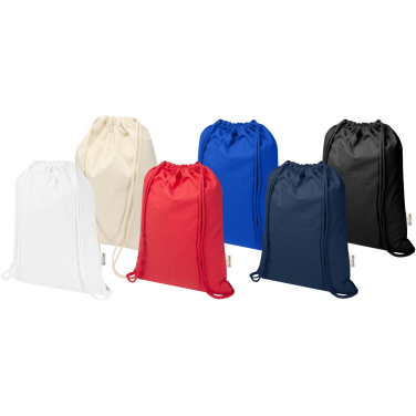Logo trade promotional merchandise image of: Peru Blend 180 g/m² GRS recycled drawstring bag 5L