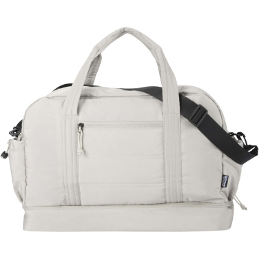 Logo trade promotional products image of: Puffer GRS recycled duffel bag with insulated bottom 30L