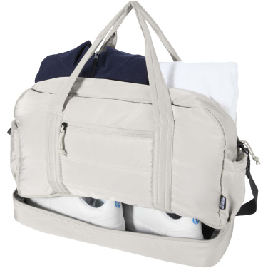 Logo trade promotional merchandise picture of: Puffer GRS recycled duffel bag with insulated bottom 30L