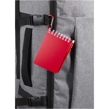 Logo trade promotional merchandise photo of: Lig Mini recycled outdoor soft cover notebook and ballpoint pen set (black ink)