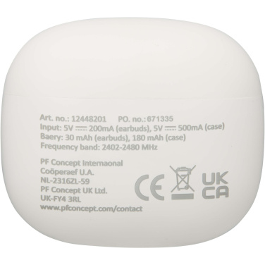 Logotrade advertising product image of: Alterf recycled plastic True Wireless Bluetooth® headset with silicone eartips